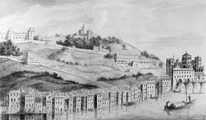 1870年にローヌからリヨン市の港の眺め